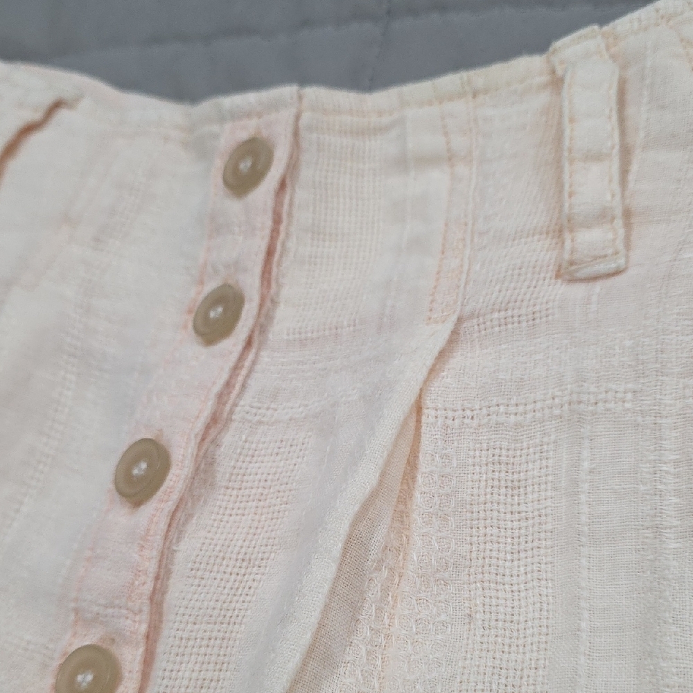 Free People Cream Button-Front Skort - Picture 4 of 8